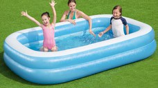 Bestway Piscina gonflabila, albastru/alb, 262x175x51 cm dreptunghiular