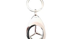 Breloc de chei IdeallStore, Silver Mercedes, 7.5 cm, metal, argintiu