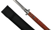 Briceag automat, Italian Blade, Stiletto, otel inoxidabil, 33 cm, husa inclusa, maro