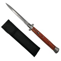 Briceag automat, Italian Blade, Stiletto, otel inoxidabil, 33 cm, husa inclusa, maro - 1