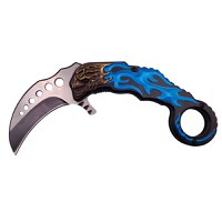 Briceag de vanatoare IdeallStore®, Blue Hell Rider, model karambit, 17 cm, albastru - 1