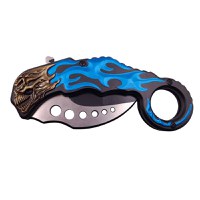 Briceag de vanatoare IdeallStore®, Blue Hell Rider, model karambit, 17 cm, albastru - 5