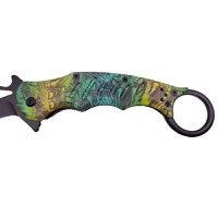 Briceag de vanatoare IdeallStore®, Wild Forest, model karambit, 20 cm, verde - 3