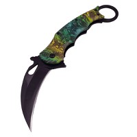 Briceag de vanatoare IdeallStore®, Wild Forest, model karambit, 20 cm, verde - 2