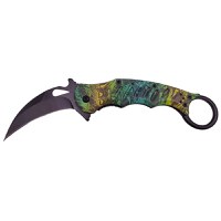 Briceag de vanatoare IdeallStore®, Wild Forest, model karambit, 20 cm, verde - 1