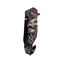 Briceag semi-automat, IdeallStore®, Skull Pocket, dispozitiv spart geam, 20 cm - 11