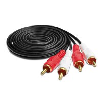 Cablu audio stereo 2 RCA tata la 2 RCA tata, 10 m, Negru, BBL1874 - 1