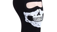 Cagula unisex IdeallStore®, Adventure Skull, bumbac, marime universala, imprimeu schelet, neagra