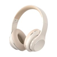 Casti Bluetooth 5.3 BiXXBi BH15, Baterie Integrata, Difuzor Dual Core 40mm, Noise Cancelling, HI-FI, 9D Sorround, Bej - 1