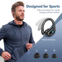 Casti Wireless fara fir, Sport, Bluetooth, Eliminare Zgomot, Afisaj LED, Microfon HD Incorporat, Negru - 6