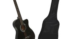 Chitara clasica din lemn IdeallStore®, True Melody, 95 cm, neagra, husa nylon inclusa