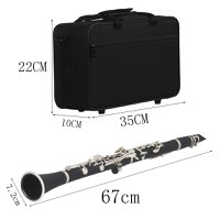 Clarinet IdeallStore®, Musical Virtue, 17 clape, 67 cm, negru, geanta inclusa - 14