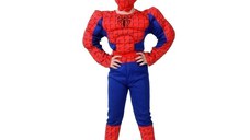 Costum Clasic Spiderman cu muschi IdeallStore®, 3 ani, poliester, rosu