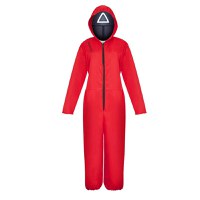 Costum pentru adulti IdeallStore®, Squid Game, model Triunghi, marimea S, rosu - 1