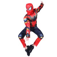 Costum pentru copii IdeallStore®, Iron Spiderman, rosu, 7-9 ani, figurina inclusa - 2