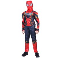 Costum pentru copii IdeallStore®, Iron Spiderman, rosu, 7-9 ani, figurina inclusa - 3