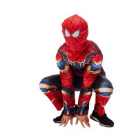 Costum pentru copii IdeallStore®, Iron Spiderman, rosu, 7-9 ani, figurina inclusa - 4