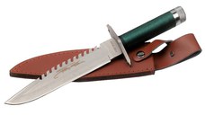 Cutit de vanatoare IdeallStore®, First Blood, verde, 35 cm, teaca inclusa