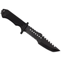 Cutit de vanatoare IdeallStore®, Survival Spirit, otel inoxidabil, amnar, 30.5 cm, negru, teaca inclusa - 6