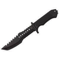 Cutit de vanatoare IdeallStore®, Survival Spirit, otel inoxidabil, amnar, 30.5 cm, negru, teaca inclusa - 2