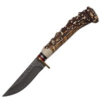 Cutit de vanatoare IdeallStore®, The Goat Knife, 21 cm, bej, husa piele ecologica - 1