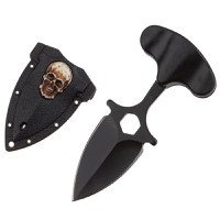 Cutit tactic de camping IdeallStore®, Death Valley, 8 cm, negru, teaca inclusa - 1