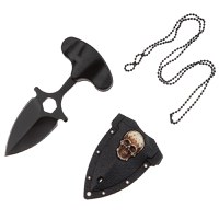 Cutit tactic de camping IdeallStore®, Death Valley, 8 cm, negru, teaca inclusa - 4