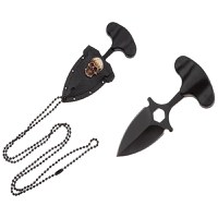 Cutit tactic de camping IdeallStore®, Death Valley, 8 cm, negru, teaca inclusa - 5