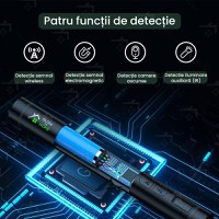 Detector Aparate Spionaj si camere ascunse, GlowforHome, Microfoane, Localizatoare GPS, Reportofoane, 1-8000MHZ, negru - 2