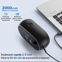 Dozator Automat Sapun, Afisaj Temperatura, Ora, Prindere Perete, Senzor Miscare, Cablu USB-C - 3