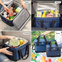 Geanta termoizolanta pentru picnic sau plaja, capacitate 16l, culoare albastra - 5