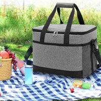 Geanta termoizolanta pentru picnic sau plaja, capacitate 16l, culoare gri - 1