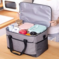 Geanta termoizolanta pentru picnic sau plaja, capacitate 16l, culoare gri - 2