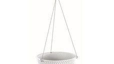 Ghiveci decorativ cu lant, rotund,​​​​​​​ alb, 23x14.5 cm, Splofy WS