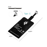 Incarcator Wireless Qi Type-C Emeszon, Receiver Wireless 5V / 1A model QI1A, compatibil cu telefone USB Type - C, negru - 2