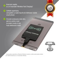 Incarcator Wireless Qi Type-C Emeszon, Receiver Wireless 5V / 1A model QI1A, compatibil cu telefone USB Type - C, negru - 5