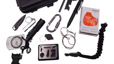 Kit supravietuire IdeallStore®, Camper Helper, 13 elemente multifunctionale, negru