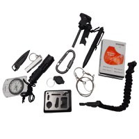 Kit supravietuire IdeallStore®, Camper Helper, 13 elemente multifunctionale, negru - 2