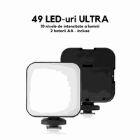 Kit Vlogging pentru Filmari Youtube, TikTok, compatibil cu Aparat Foto/Smartphone Trepied Microfon Lampa LED Telecomanda - 9