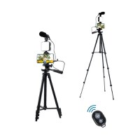 Kit Vlogging pentru Filmari Youtube, TikTok, compatibil cu Aparat Foto/Smartphone Trepied Microfon Lampa LED Telecomanda - 11