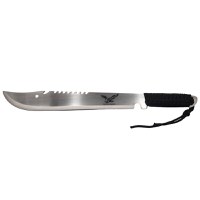 Maceta de vanatoare IdeallStore®, Eagle Knife, 49.5 cm, otel inoxidabil, argintiu, teaca inclusa - 2