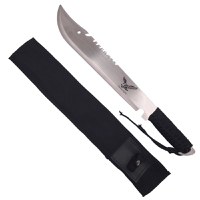 Maceta de vanatoare IdeallStore®, Eagle Knife, 49.5 cm, otel inoxidabil, argintiu, teaca inclusa - 1