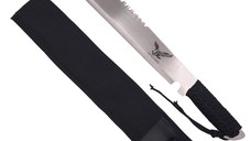 Maceta de vanatoare IdeallStore®, Eagle Knife, 49.5 cm, otel inoxidabil, argintiu, teaca inclusa