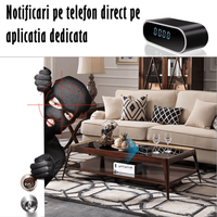 Mini camera Spy WI-FI Ascunsa in Ceas Desteptator,Microfon,Infrared,1080P,Activare la Miscare,Round,Micro SD 32GB Inclus - 6