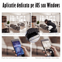 Mini camera Spy WI-FI Ascunsa in Ceas Desteptator,Microfon,Infrared,1080P,Activare la Miscare,Round,Micro SD 32GB Inclus - 8