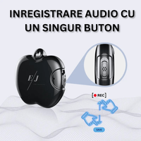 Mini reportofon tip breloc, Q36, 16 GB, autonomie 20 ore, stocare inregistrari 192 ore, activare vocala, functie MP3 - 4