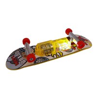 Mini Skateboard IdeallStore®, Fingerboard Light, LED, 9.5 cm, negru - 5