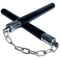 Nunceag-nunchucku IdeallStore®, cauciuc, prindere lant, negru, 30 cm - 3