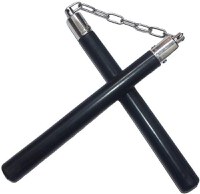 Nunceag-nunchucku IdeallStore®, cauciuc, prindere lant, negru, 30 cm - 2