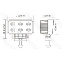 Proiector LED Auto Offroad 18W/12V-24V, 1320 Lumeni, Dreptunghiular, Flood Beam 60 Grade - 2